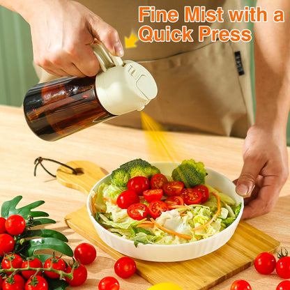 Oil Sprayer for Cooking, 2 In 1 Oil Dispenser and Oil Sprayer (Black+Dark Brown)