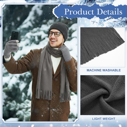 Suhine 200 Pcs 200/320 Pcs Winter Beanies Hat Glove Scarf Emergency Blanket Bulk Warm Homeless Care Package Supplies for Women Men (Soft Colors)