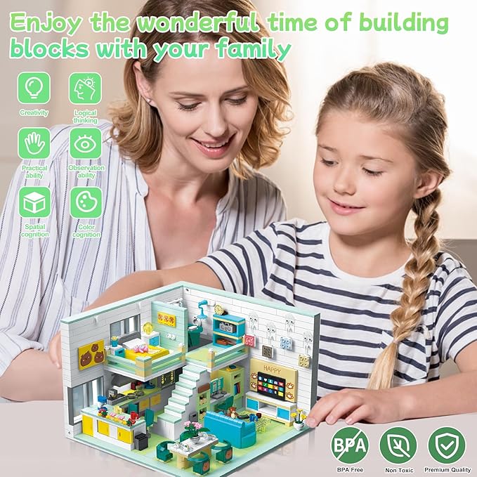 Friends House Building Block Set Pets Collection Small Brick Model Set Creative Mini Toy Building Sets Children’s Day Birthday for Teens Kids Boys Girls 8+ 1035 PCS