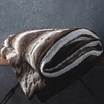ViscoSoft Faux Fur Sherpa Luxury Blanket, Dark Brown, King/California King 90"x108"