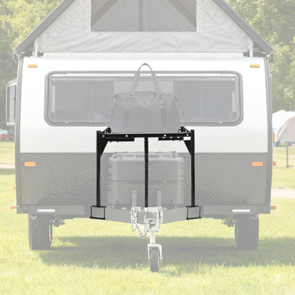 ALMULOO Trailer Tray Compatible with Outdoor Storage for RVs or Campers Frame Cargo Carrier Generator Rack Mount Steel Powder Coated Black