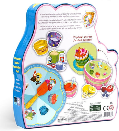 eeBoo: Cupcake Shaped Spinner Game - Animal &amp Baking Themed Game for Kids Spin to Collect Ingredients Preschool Ages 3+ 2-4 Players