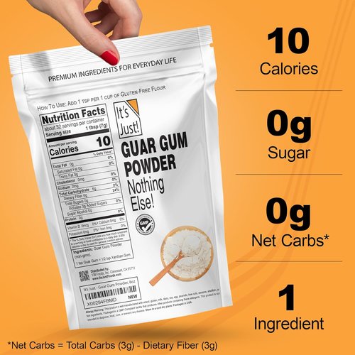 Guar Gum by It's Just - Gluten-Free, Non-GMO Plant-Based Thickener for Keto Baking | 8oz