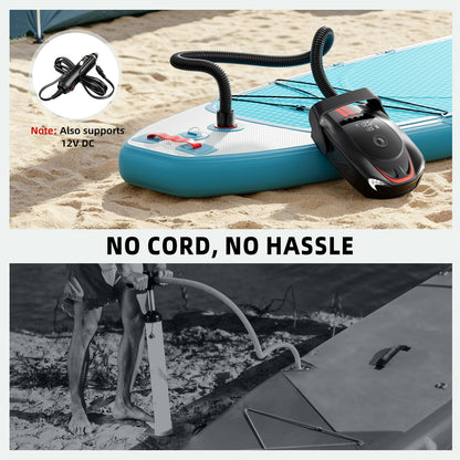 Electric Paddle Board Pump, 22PSI Rechargeable 12000mAh SUP Pump, Theer Stage Inflation/Deflation, Automatic Power-Off Functions, Suitable for Stand up Paddle Boards, Kayak, Surfing Kite, Boat