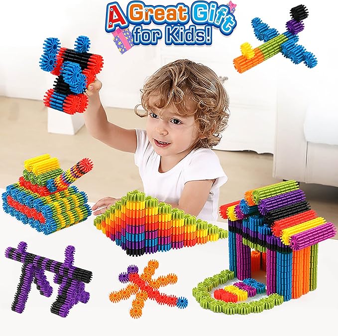 Gears Interlocking Learning Set STEM Construction Toy Set - Building Kids Toys 180 Pcs - 10 Colors