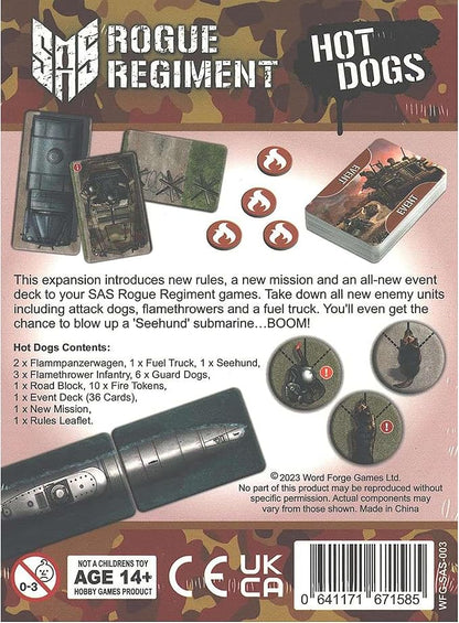 Word Forge Games: SAS Rogue Regiment - Hot Dogs Expansion - Strategy Board Game WWII Stealth Action Military Theme Ages 14+ 1-4 Players 60 Min