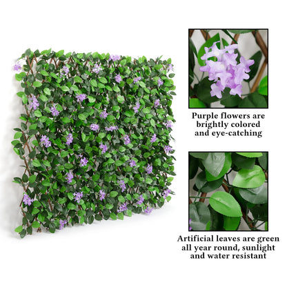 DOEWORKS Expandable Fence Privacy Screen for Balcony Patio Outdoor, 4PCS Faux Ivy Fencing Panel for Backdrop Garden Backyard Home Decorations
