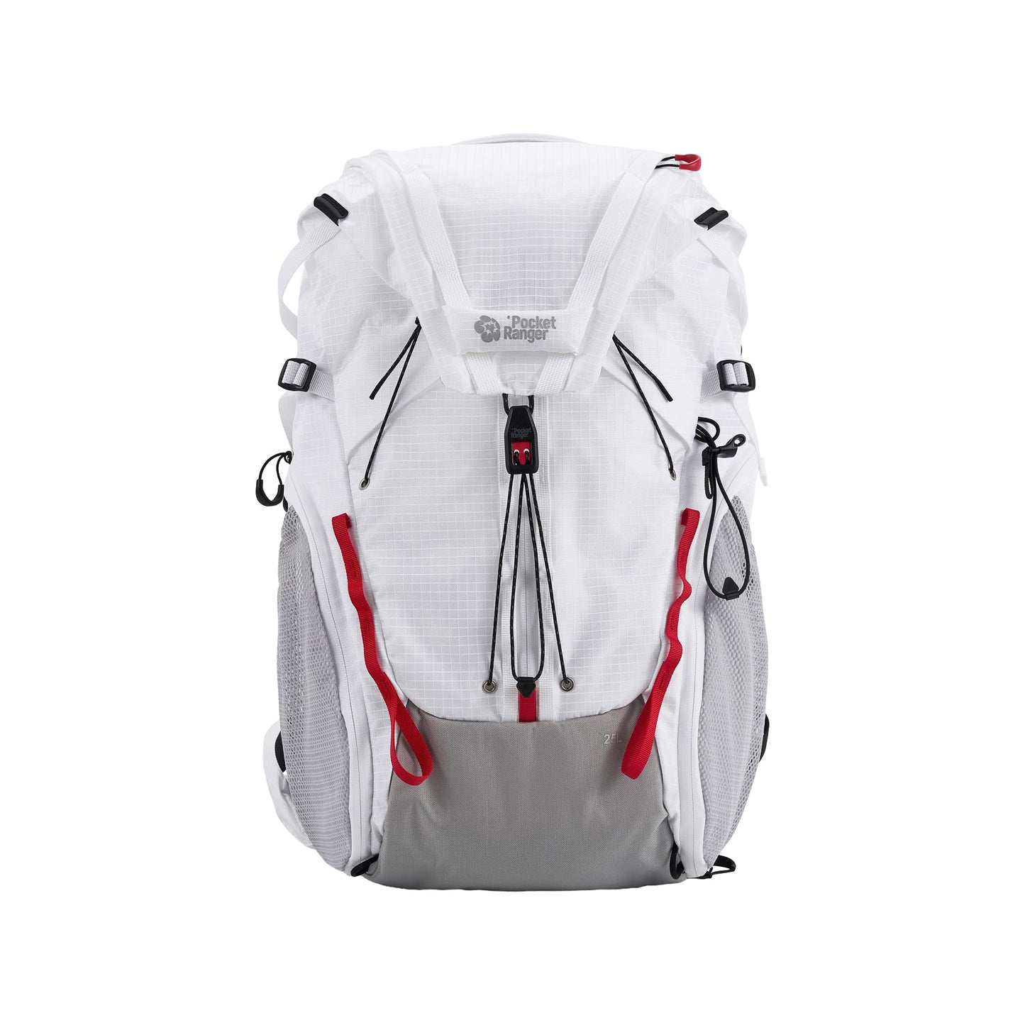 VSGO Pocket Ranger Outdoor Backpack - Expandable, Suitable for Outdoor Activities, with 24 Attachment Points (White, 25-30L)