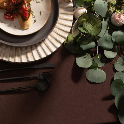 Gee Di Moda Rectangle Tablecloth - 60 x 102 Inch Chocolate Table Cloth for 6 Foot Rectangle Tables - Heavy Duty Washable Fabric - for Holiday Party, Dinner, Weddings, Baby Shower & Events