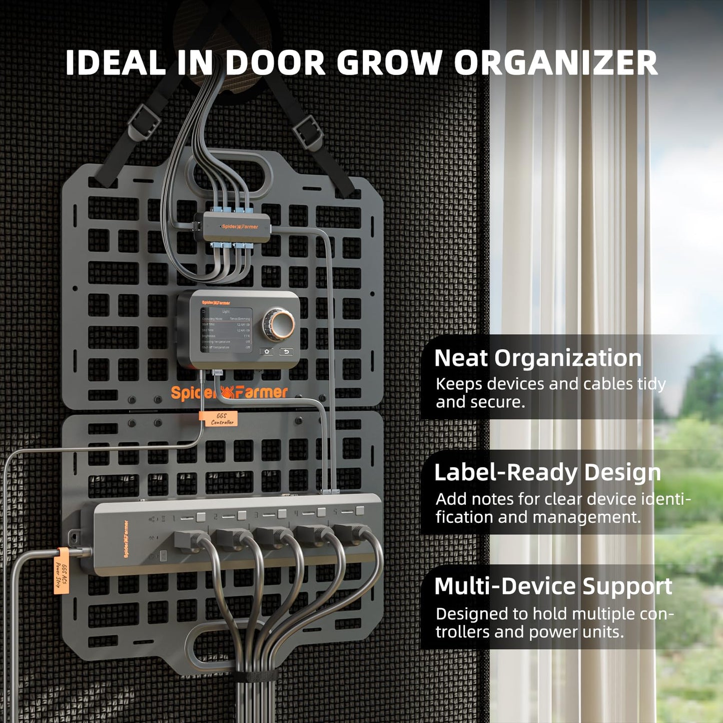 Spider Farmer Grow Tent Gear Board with 2.3x2.3 Grow Tent 28"x28"x63" for Indoor Plant Growing