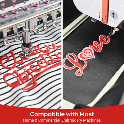 Poolin EOM 15-Needle Embroidery Machine + 20 Matte Threads – Premium Non-Shiny Finish for Hats, Apparel & Logo Embroidery, 14.2"x9.5"