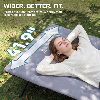 EVER ADVANCED Extra Wide Camping Cot with Sleeping Mat
