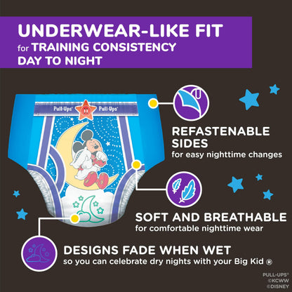 Pull-Ups Boys' Night-Time Potty Training Pants, Size 4T-5T Overnight Training Underwear (38-50 lbs), 52 Ct