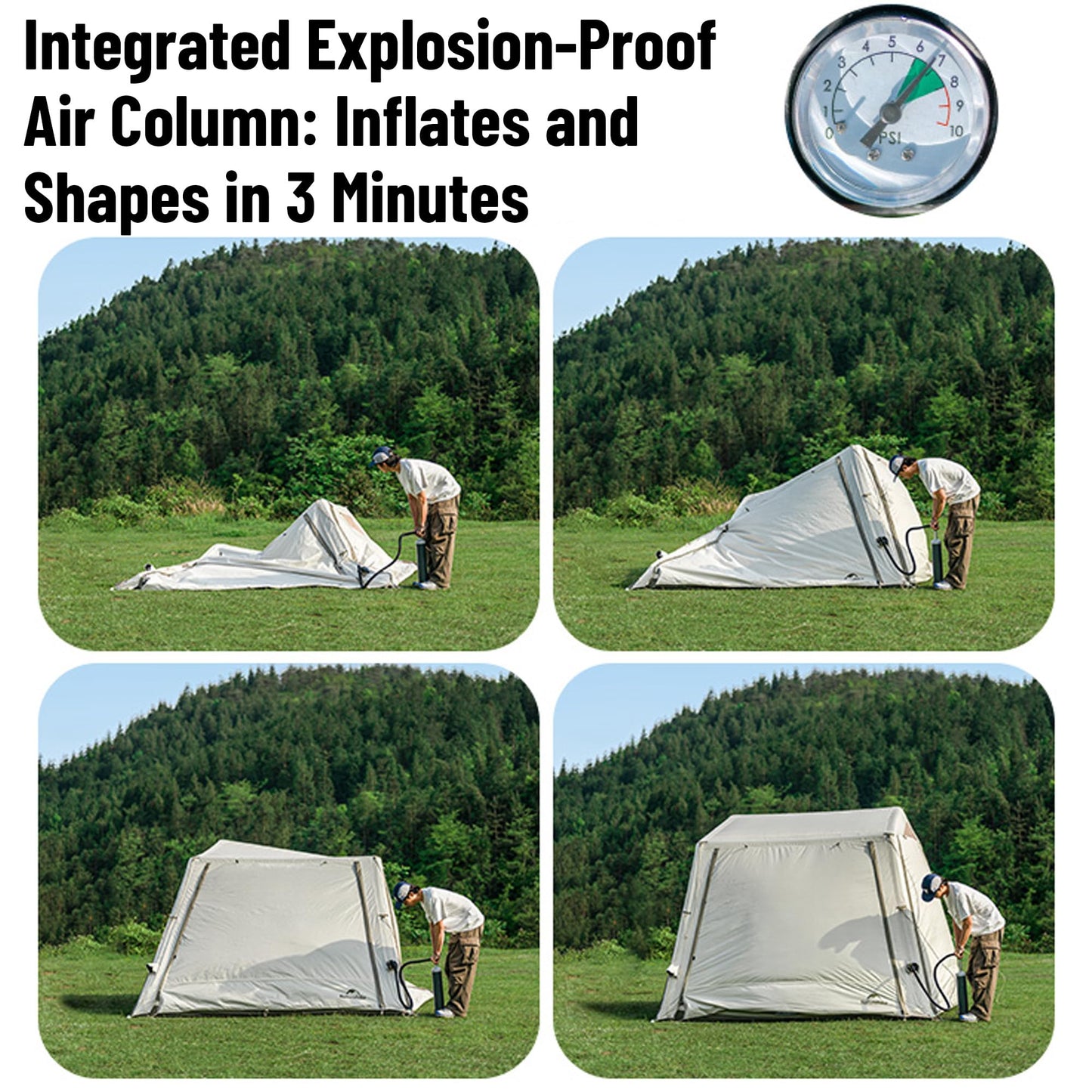 Naturehike Car Camping Inflatable Tent, 4 Ways to Use - Easy Setup SUV Tent for Family Camping, Waterproof & Sun Block Car Shade with Screen for Outdoor Cinema, Pinic, Fishing, with Storage Bag