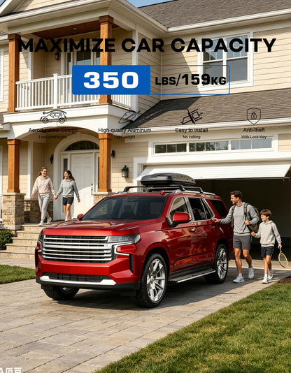 Wonderdriver Heavy Duty 350lb Roof Rack Cross Bars Compatible with Chevy Suburban & Tahoe 2021 2022 2023 2024 2025 2026 GMC Yukon XL, Cadillac Escalade ESV Lockable Aluminum Crossbar Carrier Luggage