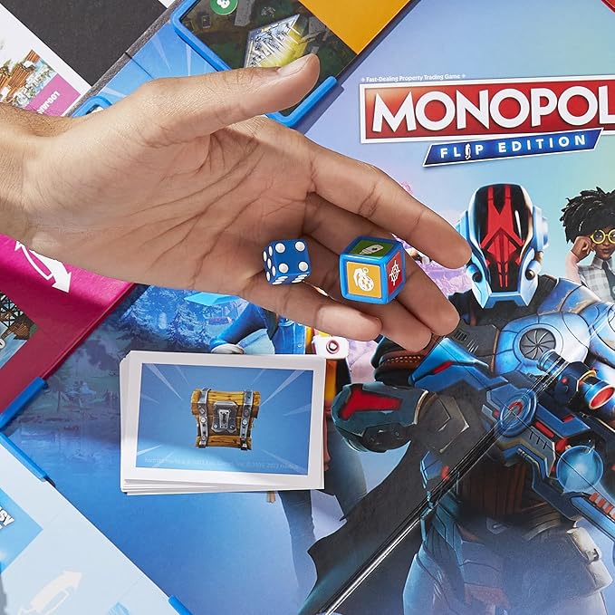 Hasbro Gaming Monopoly Flip Edition: Fortnite Board Game for Ages 13 Game Inspired by Fortnite Video Game Board Games for Teens and Adults 2-4 Players