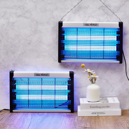 Qualirey Electric Bug Zapper Summer Indoor Electric Bug Zapper 6w Purple UV Light, 2 LED Bulbs Enhanced Dual-Band Attraction & Energy Saving, Fruit Flies Mosquito Insect Killer for Outdoor(4 Pcs)