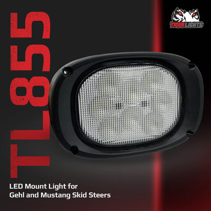 Tiger Lights TL855 Flush Mount Rectangular LED Light Compatible With/Replacement For Mustang 2066, 2076 and 2086 skid steers, Gehl 4840, 5640, 7600, 7800, SL4640, SL4640E, SL4840, SL4840E, SL5640