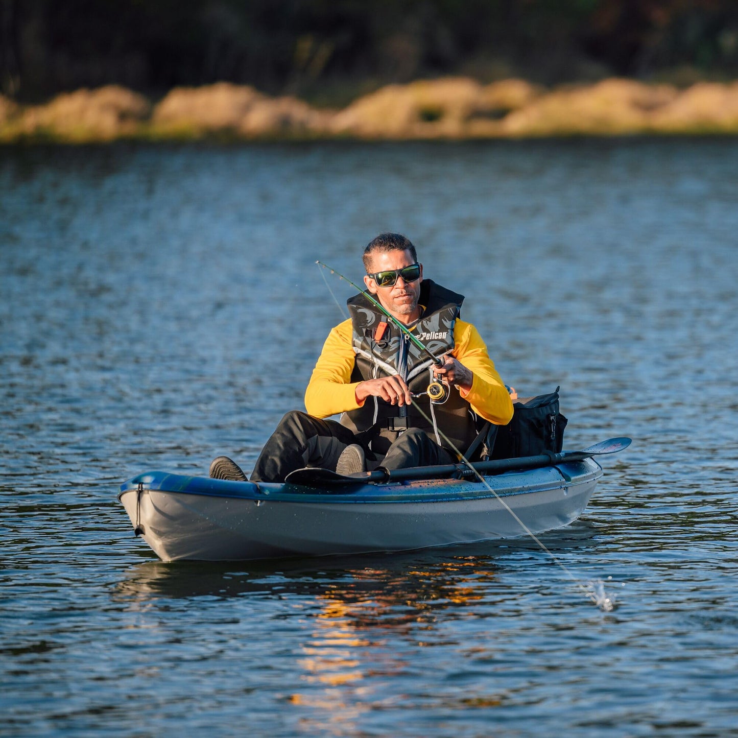 Pelican Sentinel 100XP - Angler Sit on top Fishing Kayak - Iris - Lightweight - Ergocast XP™ Seating System - 10 ft