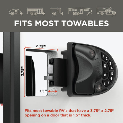 RVLOCK V4 Durable Metal RV Door Lock with Keypad and Remote, Premium Replacement for Trailers, Secure and Convenient Keyless Camper Door Lock Replacement, Patented Security Technology