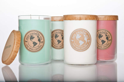 ECO CANDLE CO. Recycled Candle, Lovely, 26 oz. - Scents of Lavender, Rosewood, Orchid, Bergamot, Cedarwood, & Musk - 100% Soy Wax, No Lead, Kraft Paper Label & Lid, Hand Poured, Midwest Soybeans