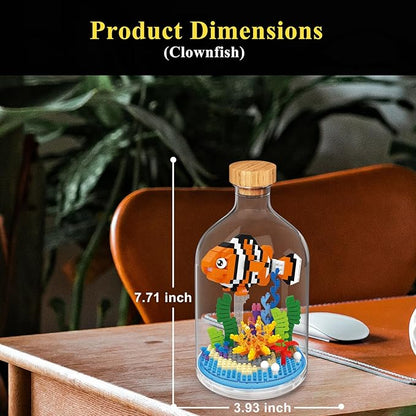 Creative Clownfish Toy Building SetAdult Mini Animal Friend SetParty Favors Gift for FriendsAnimal Lover Office Home Decor Fishes Building BlockNew Year Easter Birthday Gift for Family