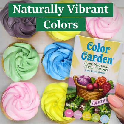 Color Garden Pure Natural Food Coloring, Pastels – 5 ct 1 oz | Plant-Based, Vegan, Non-Toxic Liquid Food Dye, Healthy Food Coloring