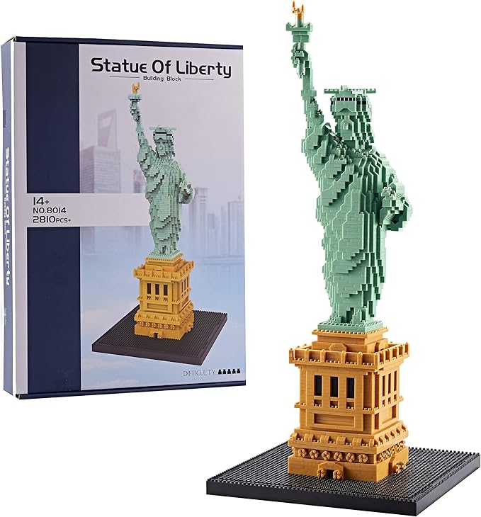 YaJie Statue of Liberty Micro Blocks Set Educational Architecture Model Kit for Teens &amp Adults Creative DIY Landmark Building Toy Ideal Gift for Ages 14+(2810 PCS)