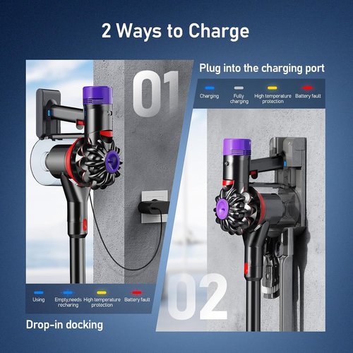 Dyson Battery Replacement - 21.6V 8000mAh Li-ion for V8 Animal, Absolute, Motorhead & Fluffy | Includes 2 Filters
