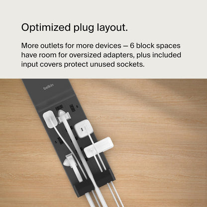 Belkin 12-Outlet Surge Protector Power Strip - Heavy-Duty 8ft Flat Plug | 3,940 Joules for Home & Office