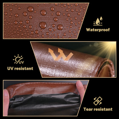 Tarp 20x40ft Heavy Duty Waterproof 16 Mil Tarps,UV-Resistant,Tear-Proof,Black&Brown Multipurpose Tarps,for Outdoor Pool,Camping,Tent,Roof,Garden,Etc -by MVPNET