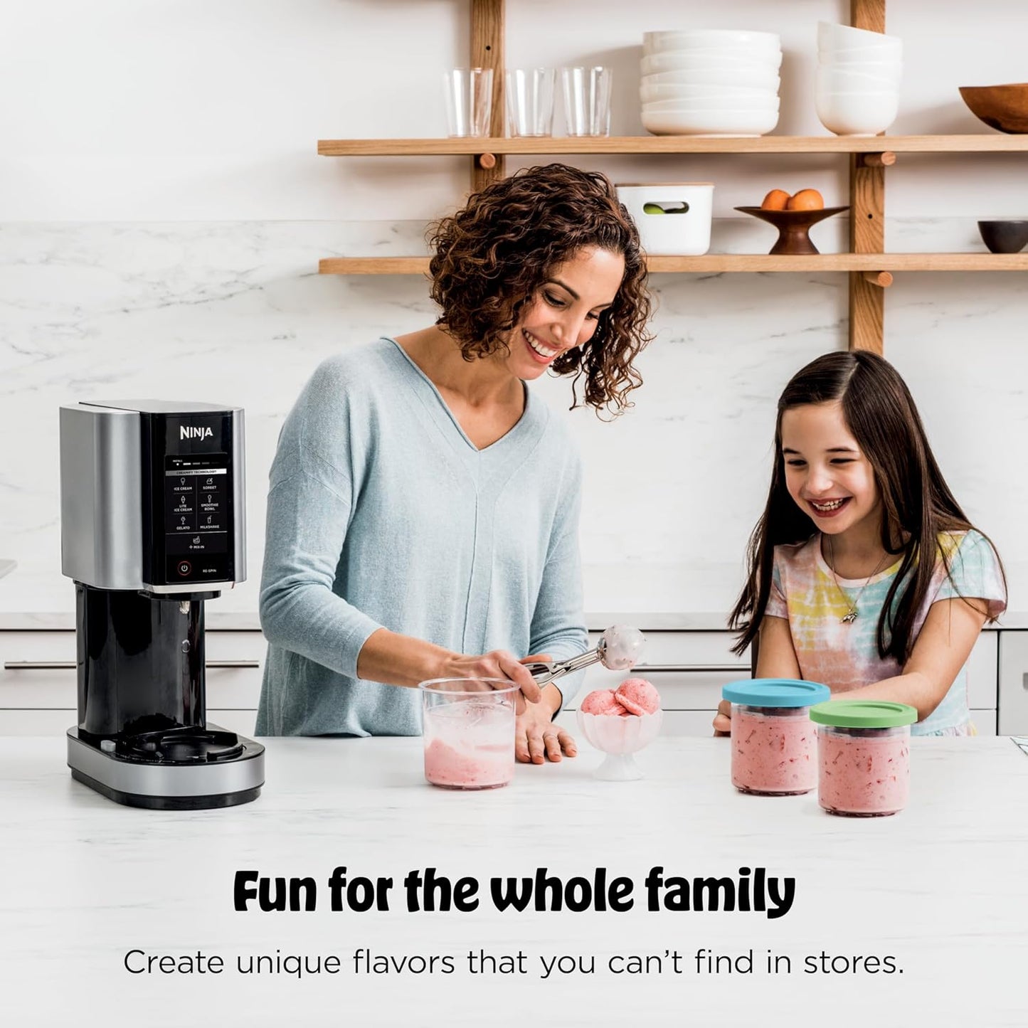 Ninja CREAMi Ice Cream Maker Bundle - Includes 4 Tubs for Gelato, Milkshakes & More | 7 One-Touch Programs | Compact Silver Design