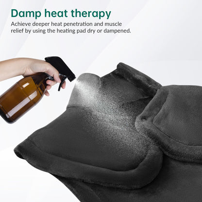 Snailax Heating Pad for Back Pain Relief, Christmas Gifts, Large Heating Pad for Neck Shoulder Back, Neck Warmer Weighted Wearable Back Heated Pad, Auto Shut Off, (Grey)