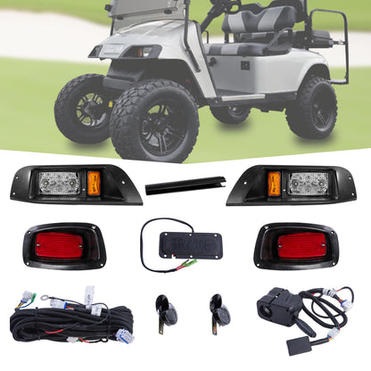 EZGO TXT Golf Cart Upgraded Full LED Light Kit – Street Legal, Fits 1996-2013 – Includes Headlights, Taillights, Turn Signals, Wiring, High/Low Beam, and More – 12–48V No Voltage Reducer Needed
