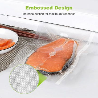 Bonsenkitchen Vacuum Sealer Bags - Heavy Duty 8" x 50' Rolls | BPA-Free Food Storage & Sous Vide Cooking