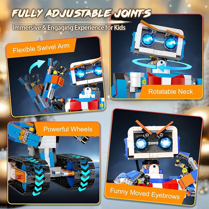 STEM Robot Building Toys for Kids Momspeace Robotics Science Toy for Boys Age 8-12 App &amp Remote Control Robot Rechargeable Learning Toy for Boys &amp Girls Perfect Birthday 635pcs