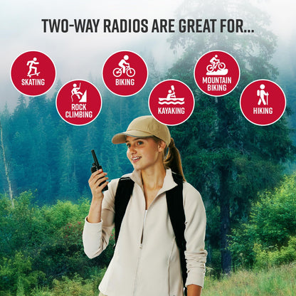 Cobra RX680 Walkie Talkies (2-Pack) - Rugged & Splashproof Two Way Radios Long Range, IP54 Water Resistant Design, 60 Pre-Programmed Channels, Weather Alerts, Included Charging Dock (Black/Orange)