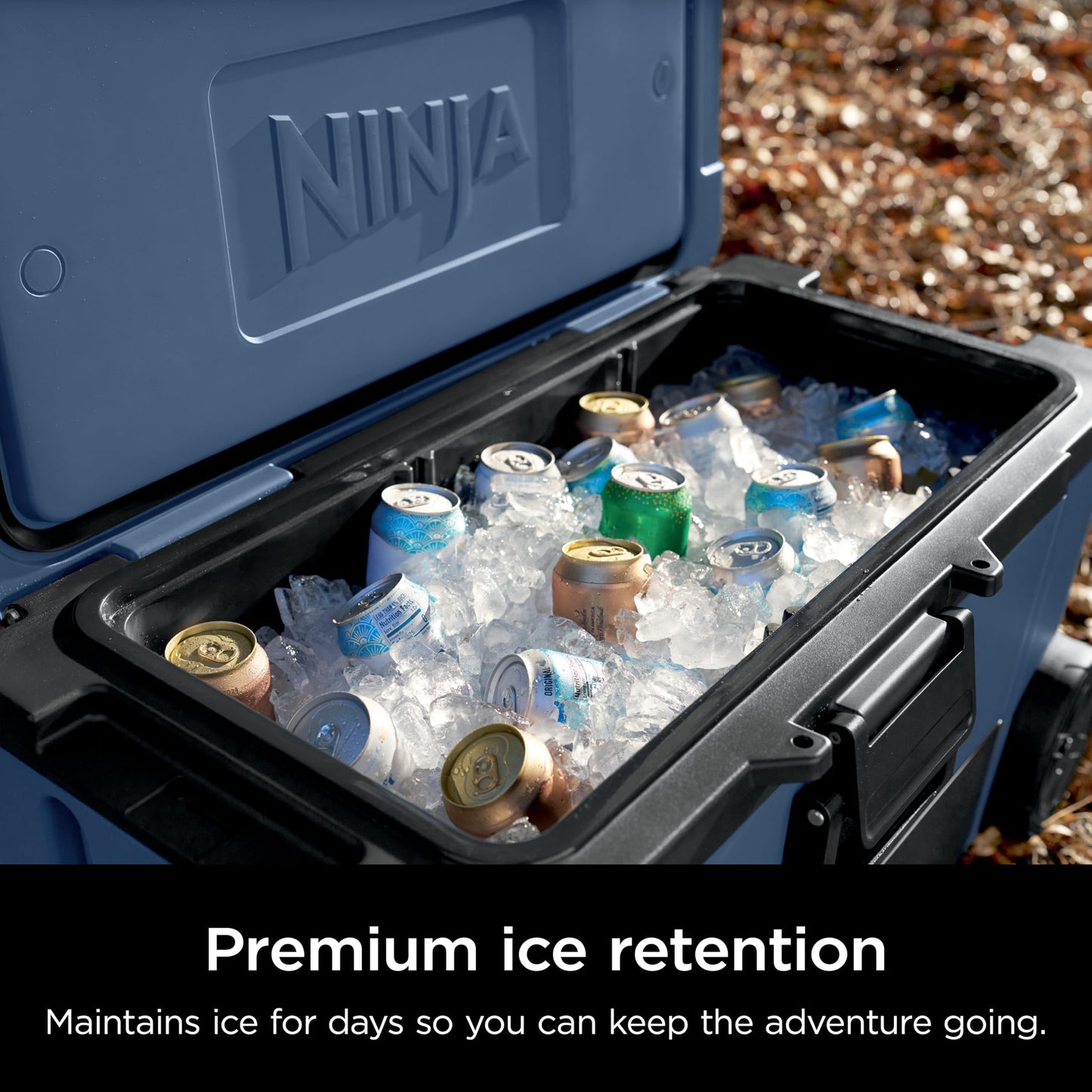 Ninja | FrostVault 65QT | Insulated with Temp Dry Storage Drawer | Keeps Ice Cold for Days | for the Beach, Camping, Picnics & More | Lakeshore Blue | FB265BL