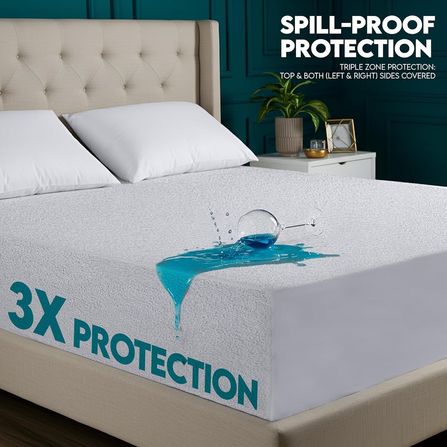 Utopia Bedding Waterproof Mattress Protector - Soft Dual-Sided Terry Cover | Twin Size, Fitted Design