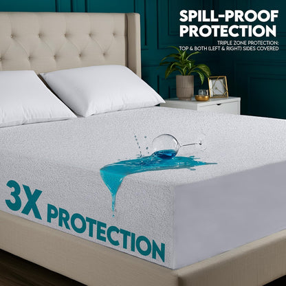 Utopia Bedding Waterproof Mattress Protector - Soft Dual-Sided Terry Cover | Twin Size, Fitted Design