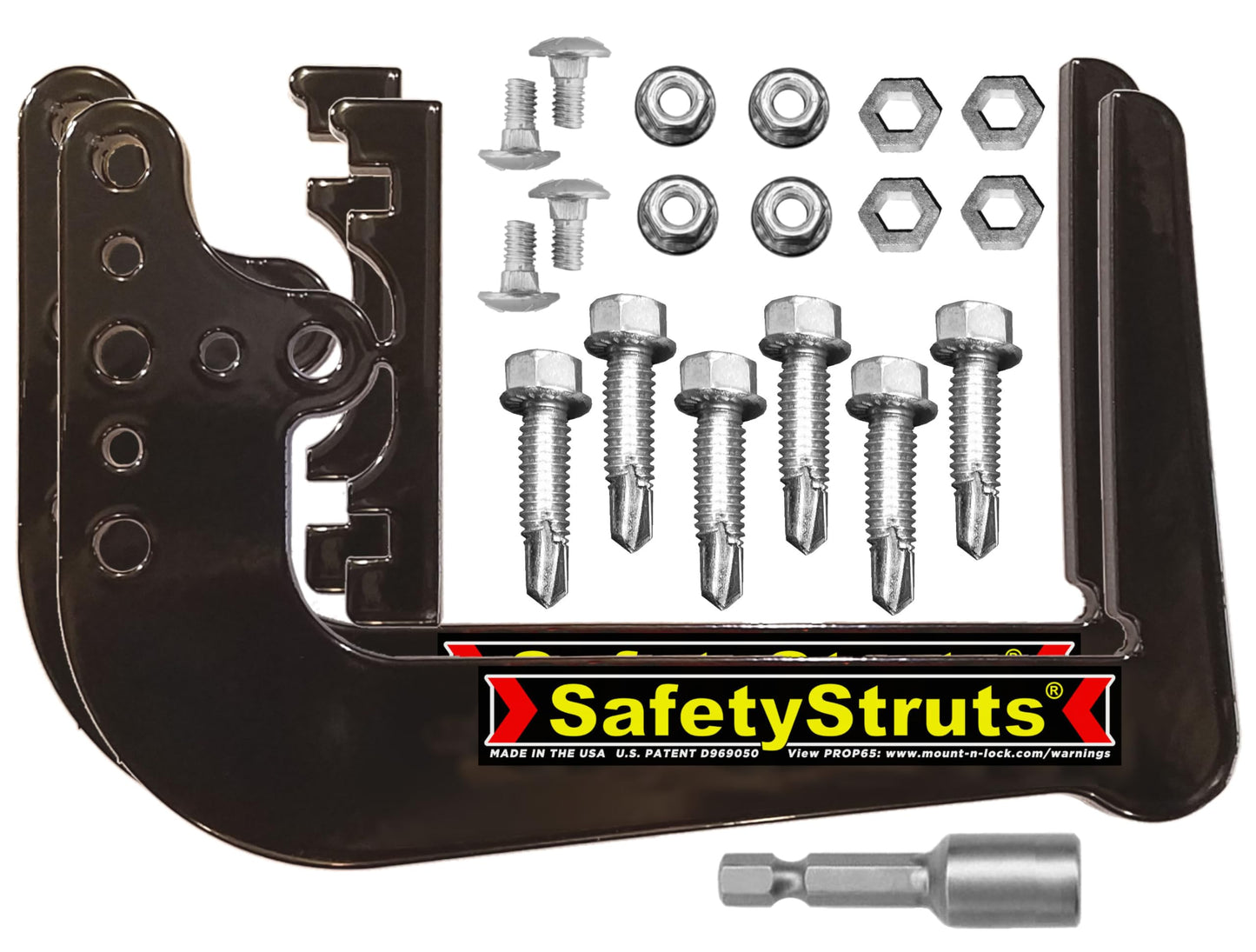 Mount-n-Lock RV Bumper Bundle (2 Items): 1 Set HD SafetyStruts, 1 Pair GennyGo Folding Arms (1SSNHD, 2FSAS)