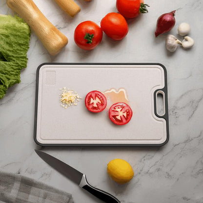 Titanium Cutting Board - 2-in-1 Double-Sided Food Grade Pure Titanium & PP | Large 16” × 11” for Easy Cleaning