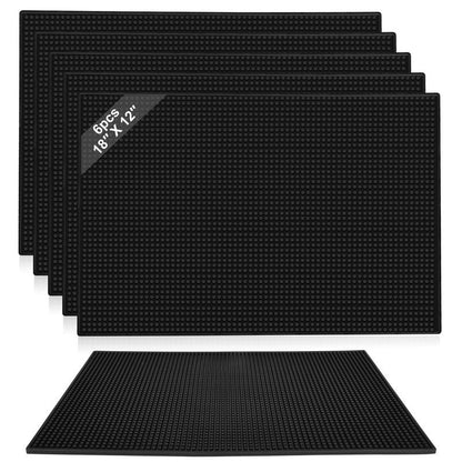6PCS bar mat，bar mats for countertop，18 x 12 Inch Coffee mat，bar mats for Bartending，Coffee bar mats for countertop， Non Slip Waterproof Resistant Flexible