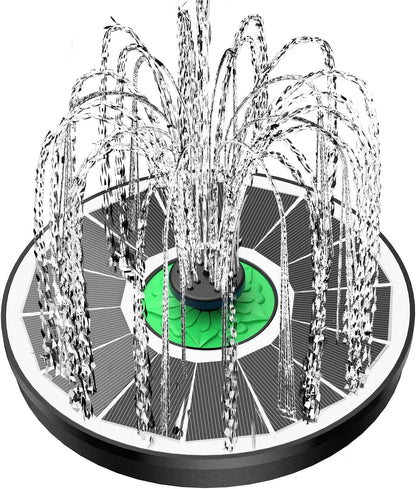 Yzert Solar Fountain - Eco-Friendly Bird Bath Water Feature with 4 Fixed Rods & 7 Nozzles