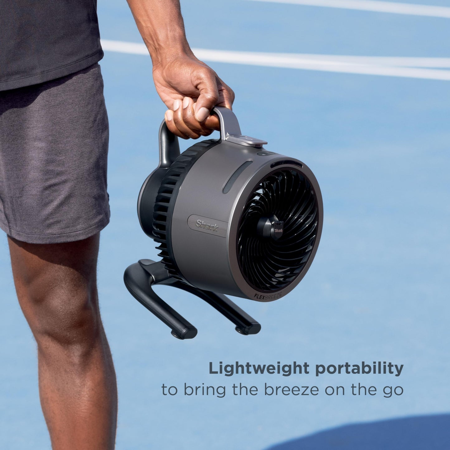 Shark FlexBreeze HydroGo Fan + Car Charger — Ultra-powerful portable fan that mists indoors & outdoors, 5 speeds, 2 bonus modes, & evaporative misting, Blueberry, FA052QBL