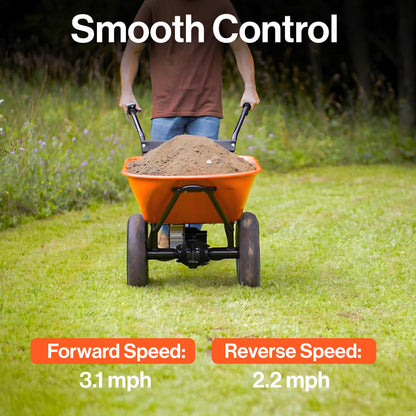 SuperHandy Electric Wheelbarrow – 48V Li-Ion Battery,330 lbs (150 kg) Capacity, 85L Steel Powder Coated Tub, Material & Debris Hauler Utility Cart