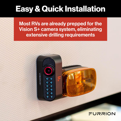 Furrion Vision S+ RV Observation System with 7" Monitor, Left/Right Side Cameras with LED Marker Lights, Sharkfin, Infrared Night Vision, Live Streaming, Wide Viewing Angle - FOS7HTAEN
