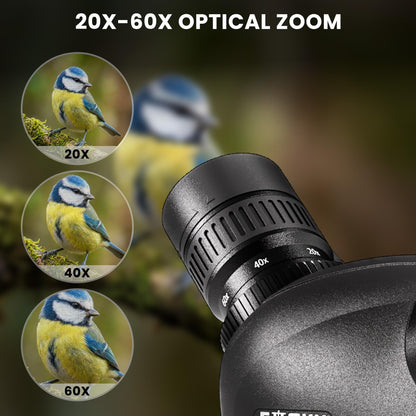Gosky 20-60x80mm Spotting Scope with Phone Adapter & Tripod - BAK4 Prism Spotter Scope for Bird Watching Wildlife Observing Hiking, Portable with Carrying Bag and Cleaning Kits