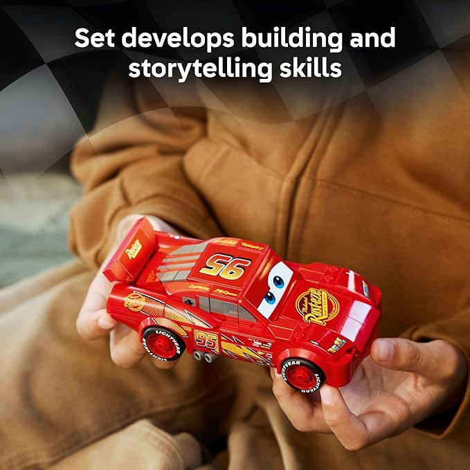 LEGO Speed Champions Lightning McQueen Toy - Disney Pixar Cars Building Blocks for Kids Boys &amp Girls Ages 9+ - Pretend Play Race Car &amp Bedroom Shelf Display - 77255