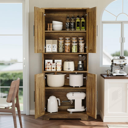 IDEALHOUSE Kitchen Pantry Cabinet, 70in Tall Storage Cabinet with Doors and Adjustable Shelves, Freestanding Cupboard for Living Room, Dining Room, Bathroom